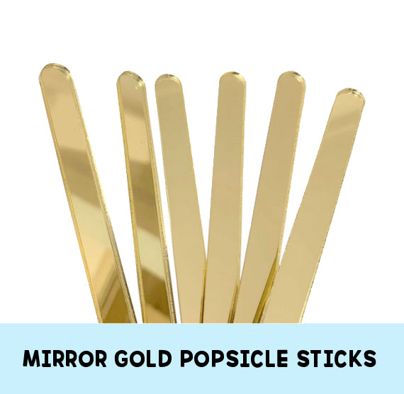Shop Mirror Gold Popsicle Sticks: Gold Cakesicle Sticks 12 Count
